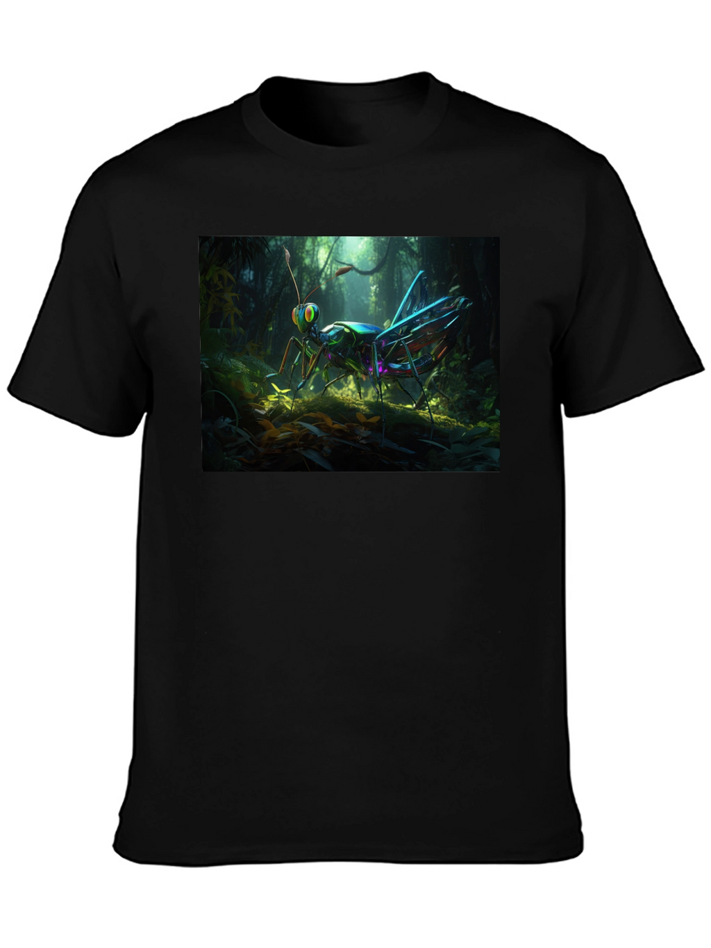 Grasshopper Graphic Tee - Vivid Insect Design
