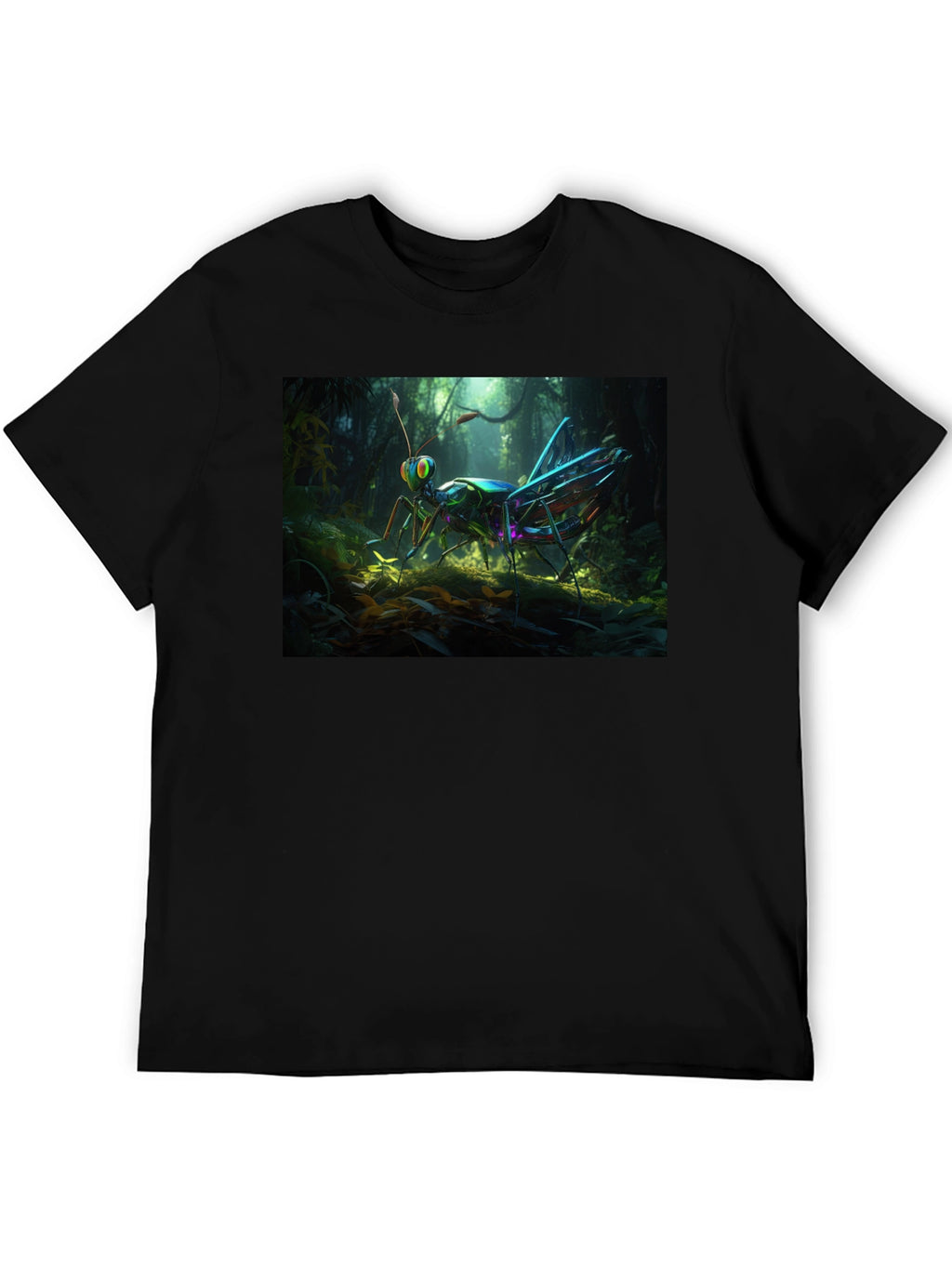 Grasshopper Graphic Tee - Vivid Insect Design