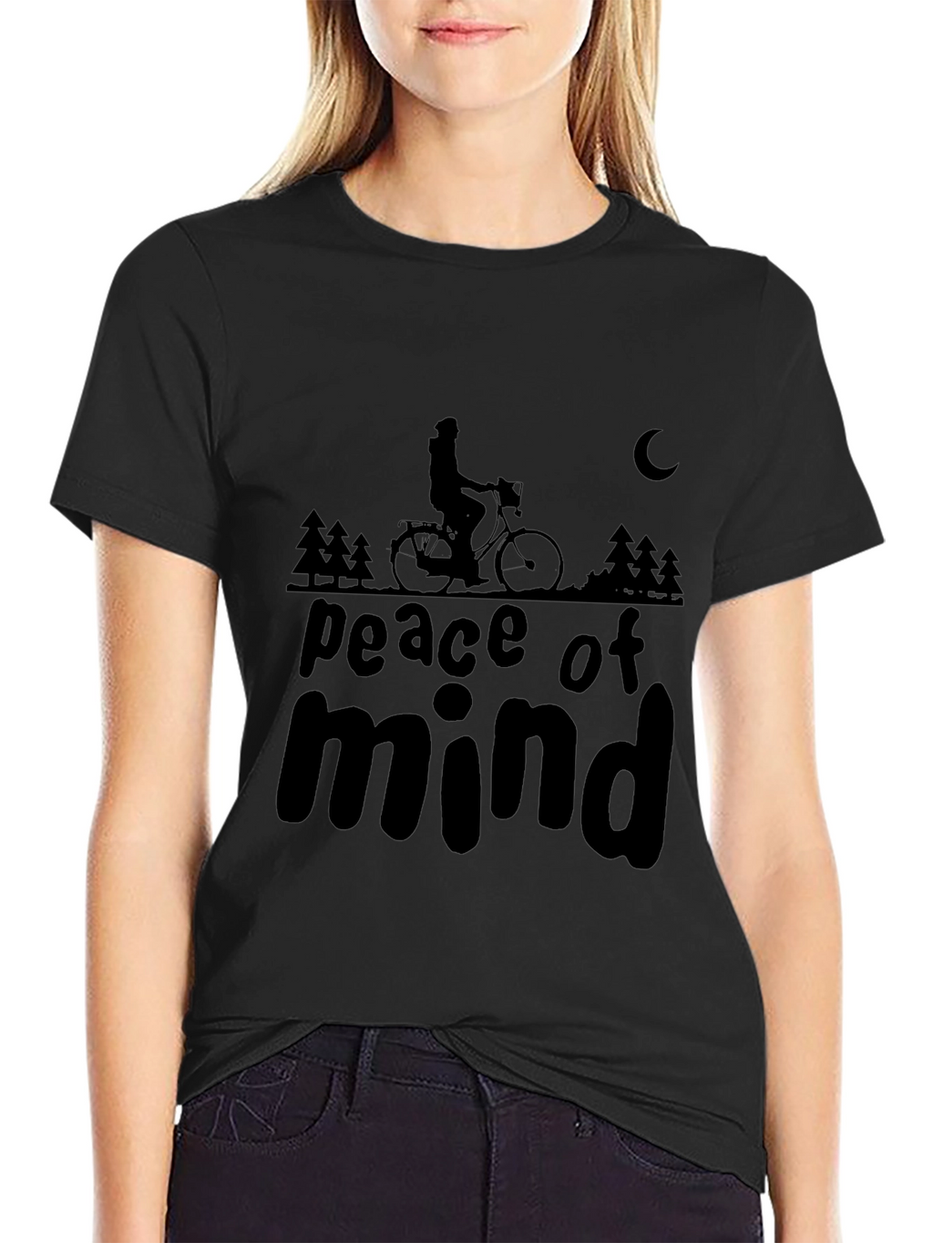 Peace of Mind Black Graphic T-Shirt