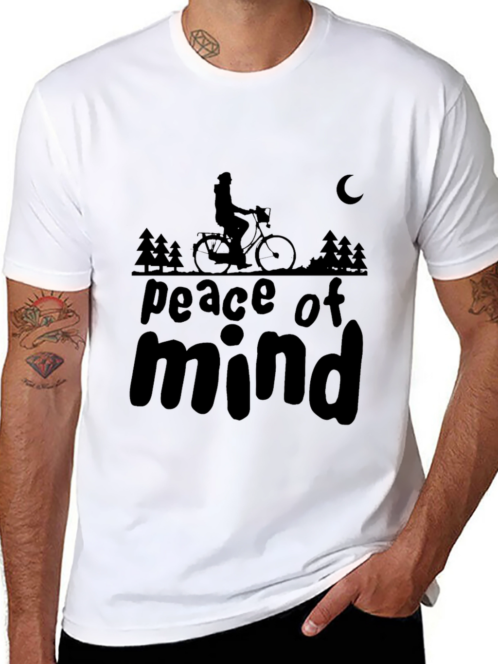 Peace of Mind Black Graphic T-Shirt
