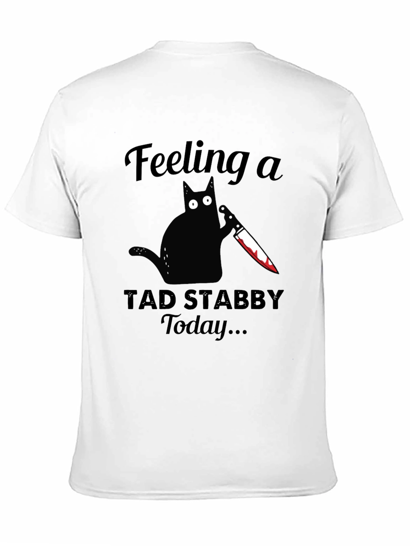 Feeling Stabby Cat Graphic Tee - Black Cotton T-Shirt