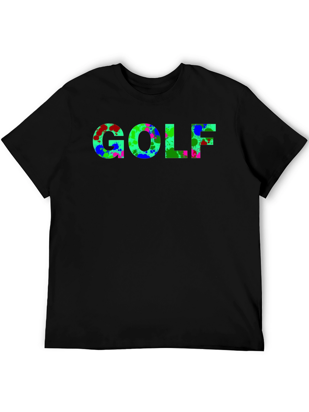 Abstract Golf T-Shirt - Black Casual Tee