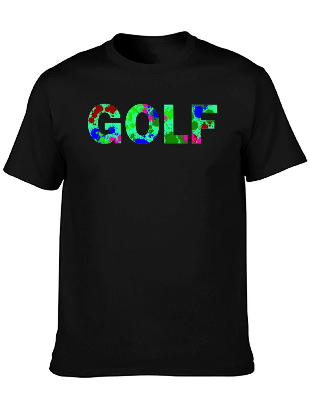 Abstract Golf T-Shirt - Black Casual Tee
