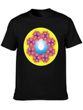 Floral Mandala Graphic T-Shirt - Black