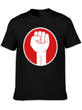 Fist Power T-Shirt - Black Cotton Graphic Tee