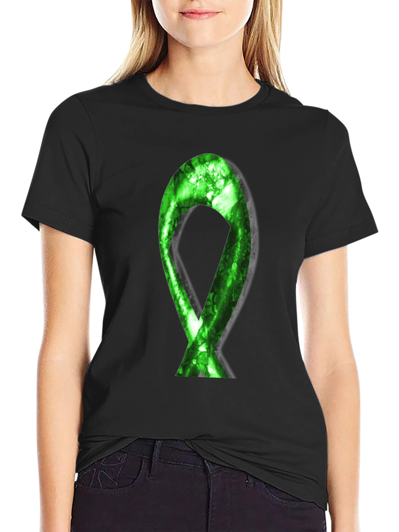 Green Ribbon Graphic Tee - Awareness & Support