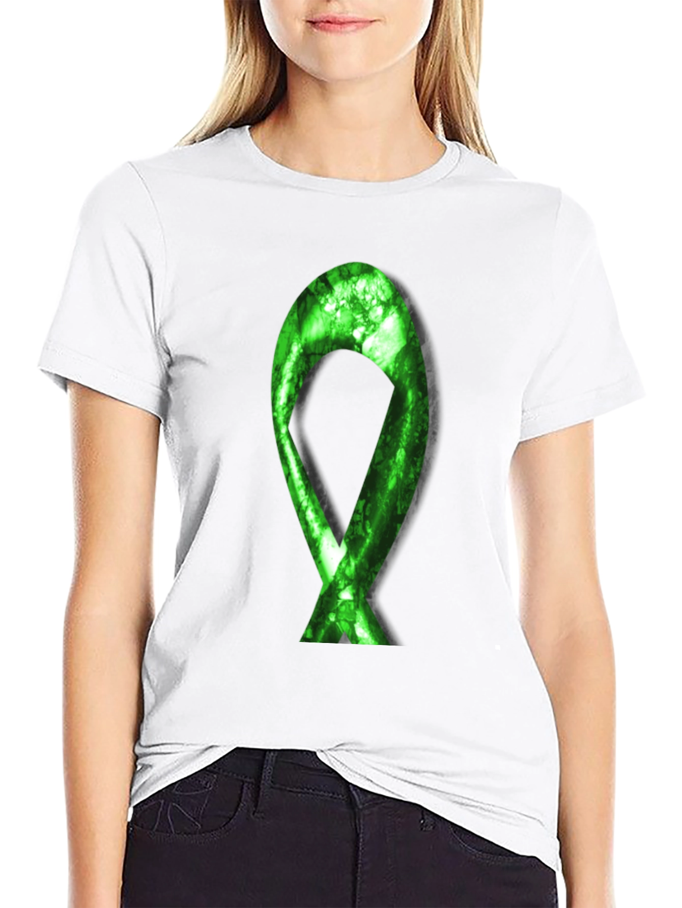 Green Ribbon Graphic Tee - Awareness & Support