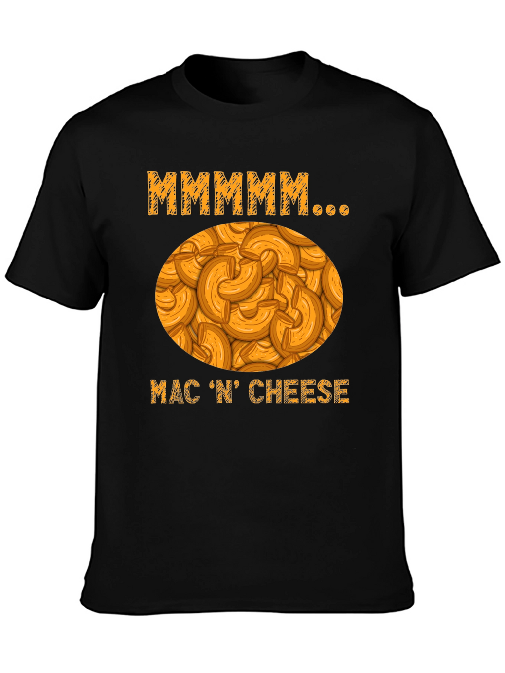 Mmmmmm Mac N Cheese Black Graphic T-Shirt