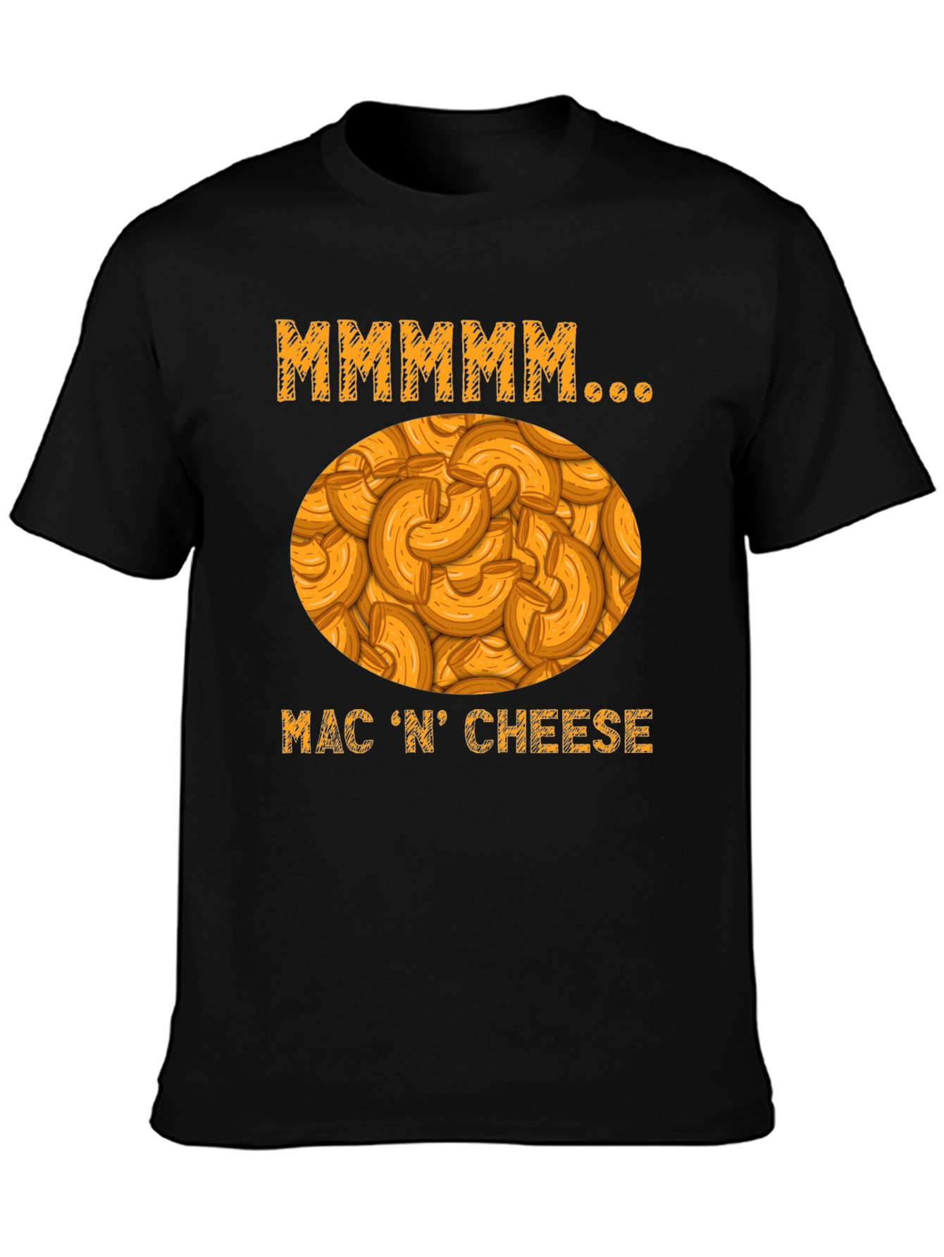 Mmmmmm Mac N Cheese Black Graphic T-Shirt
