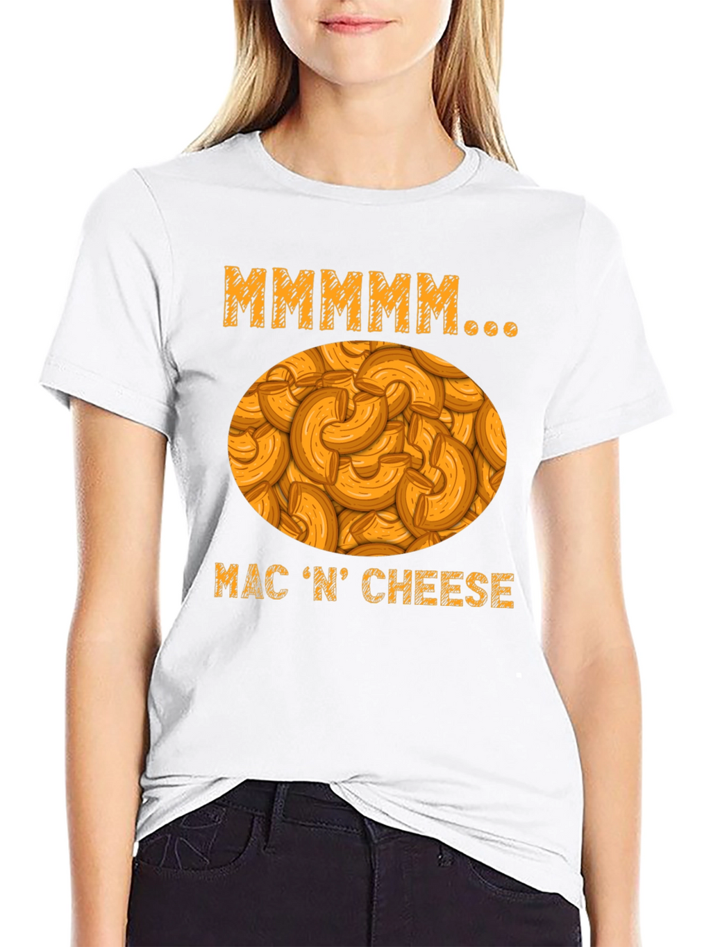 Mmmmmm Mac N Cheese Black Graphic T-Shirt