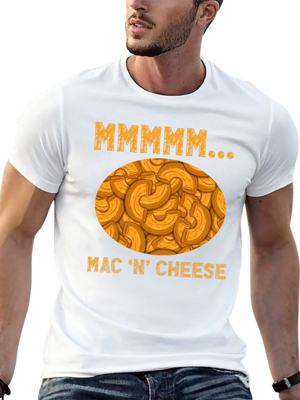 Mmmmmm Mac N Cheese Black Graphic T-Shirt