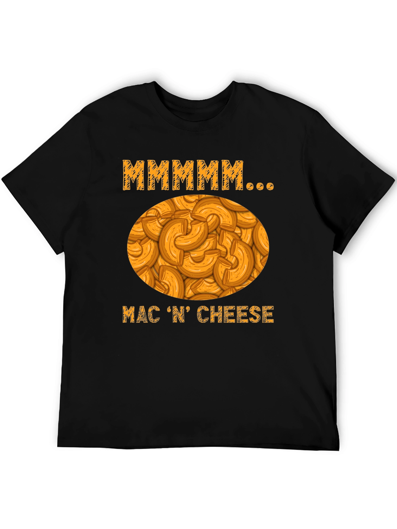 Mmmmmm Mac N Cheese Black Graphic T-Shirt