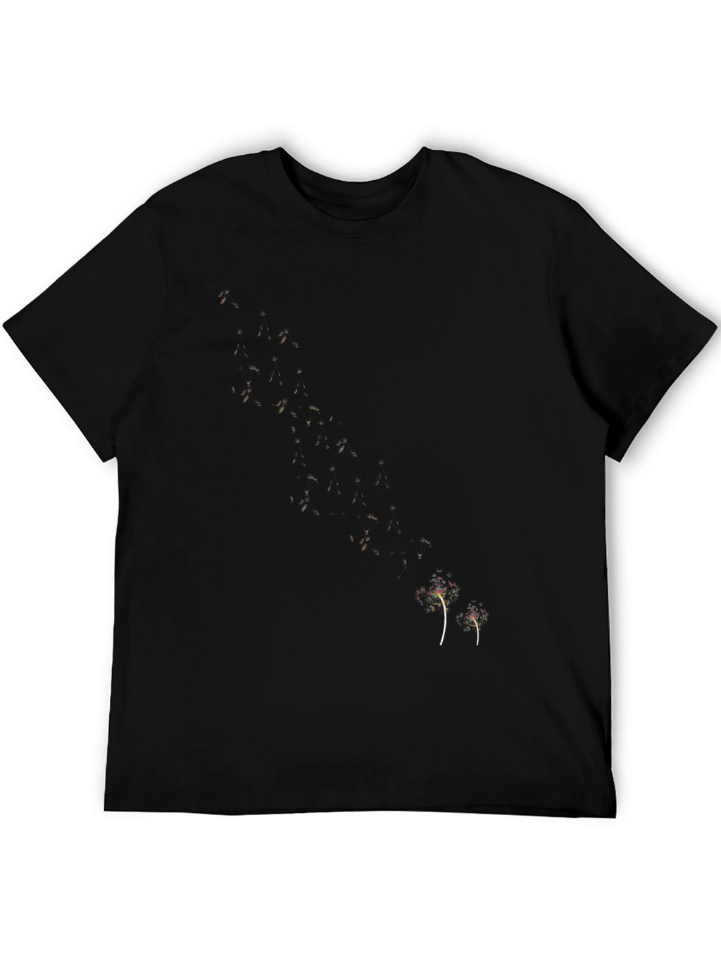 Mens Black Graphic Tee - Dandelion Design