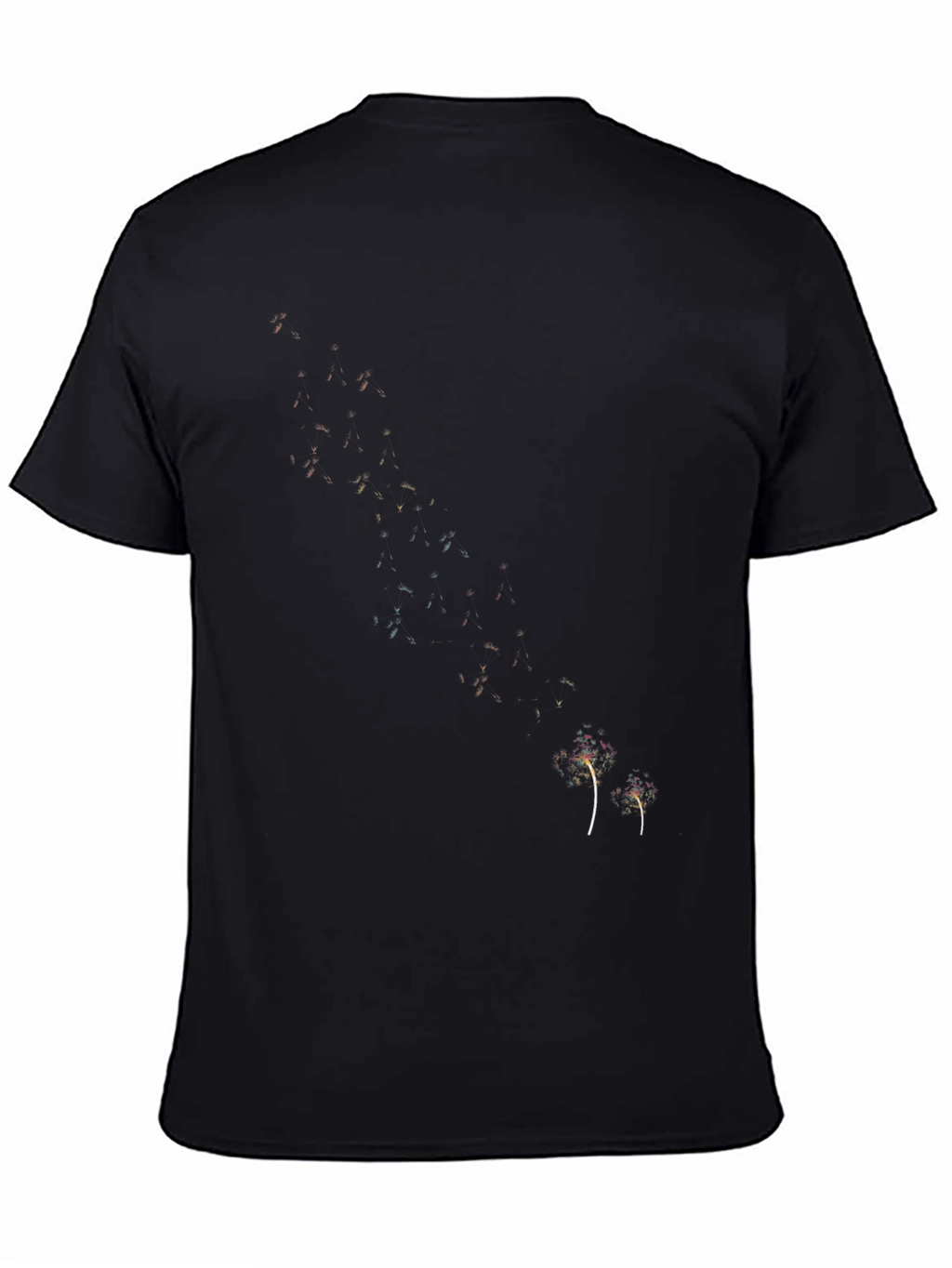 Mens Black Graphic Tee - Dandelion Design