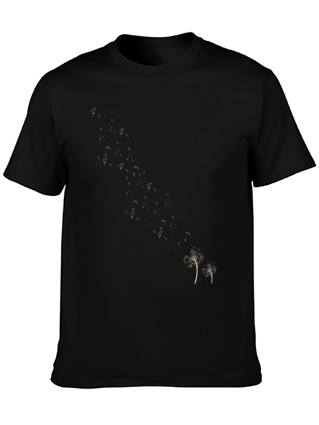 Mens Black Graphic Tee - Dandelion Design