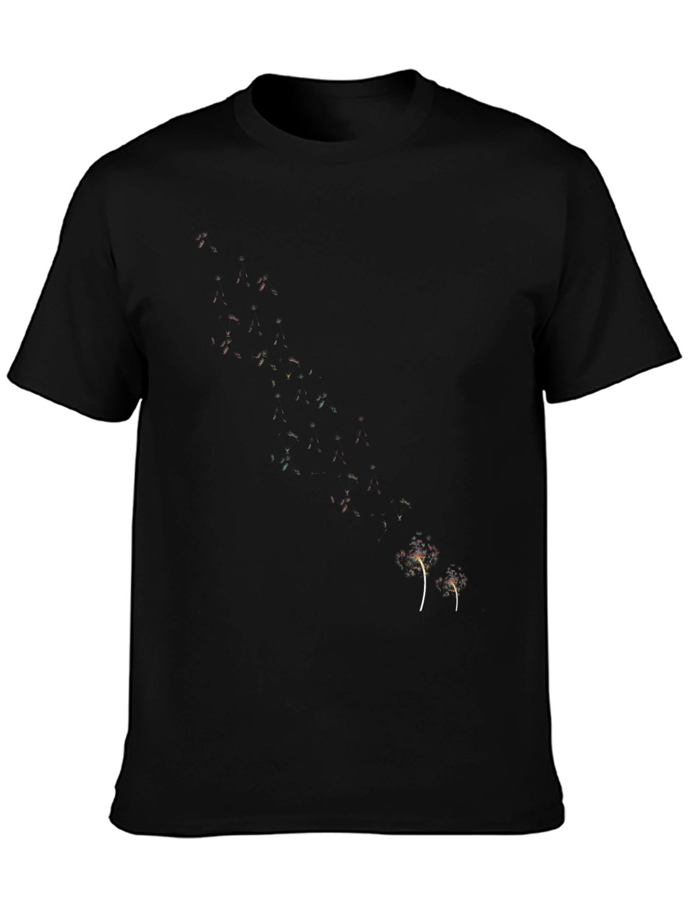 Mens Black Graphic Tee - Dandelion Design