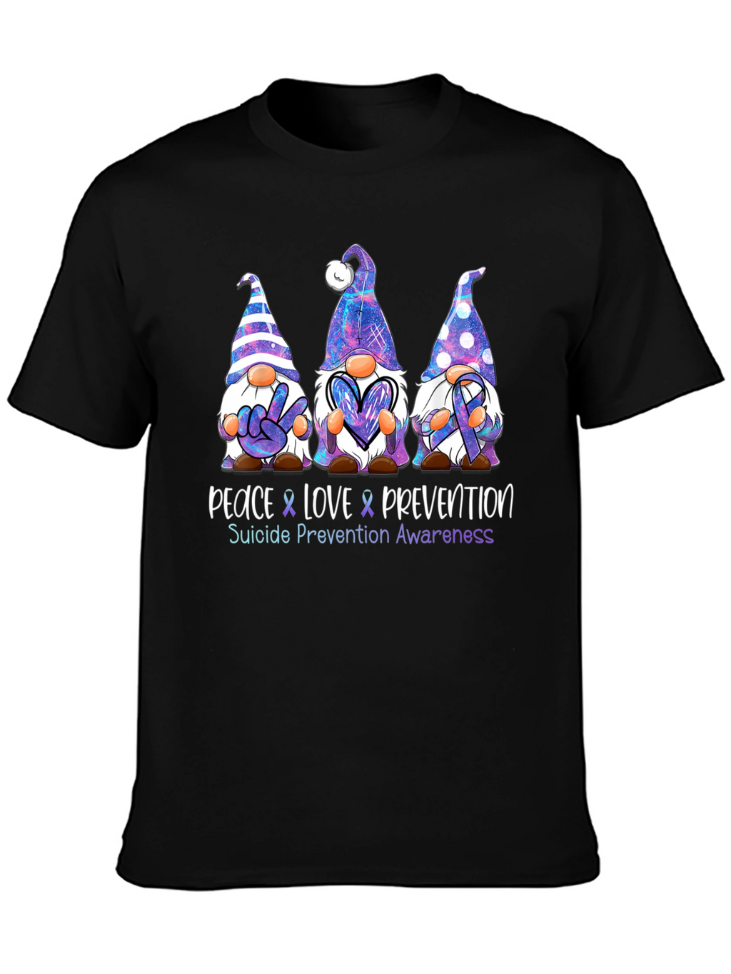 Peace Love Prevention Suicide Awareness Graphic Tee