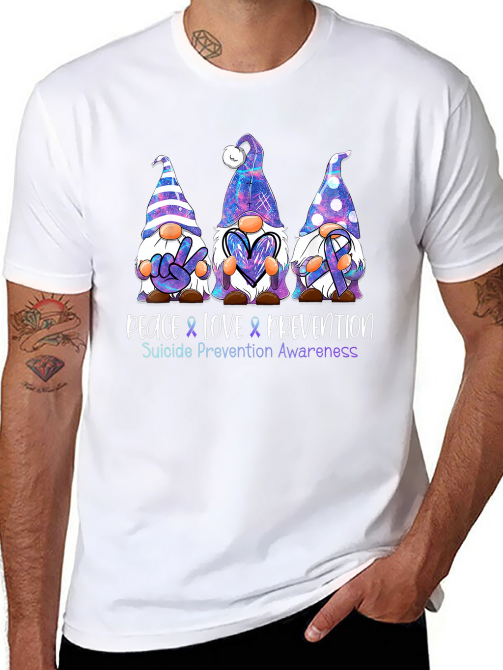 Peace Love Prevention Suicide Awareness Graphic Tee