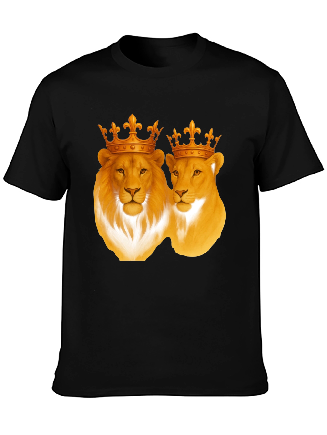 Lion King & Queen Black T-Shirt