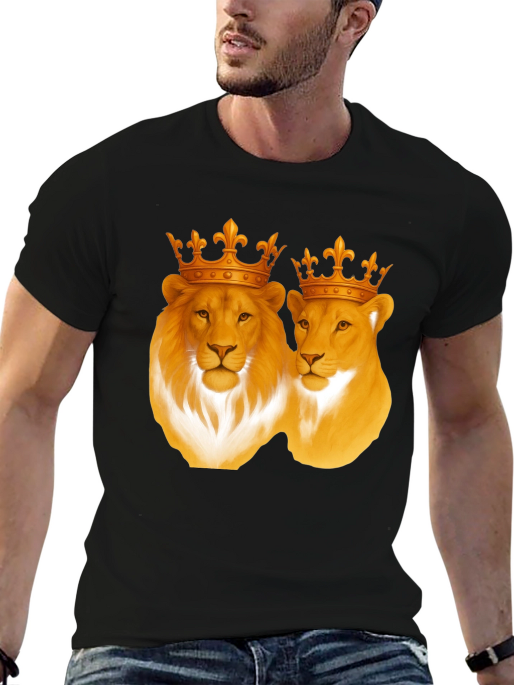 Lion King & Queen Black T-Shirt