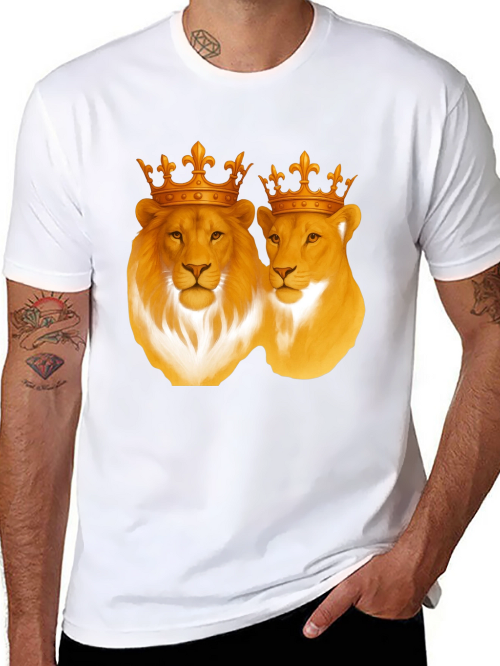 Lion King & Queen Black T-Shirt