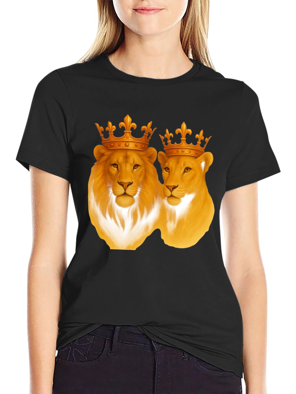 Lion King & Queen Black T-Shirt