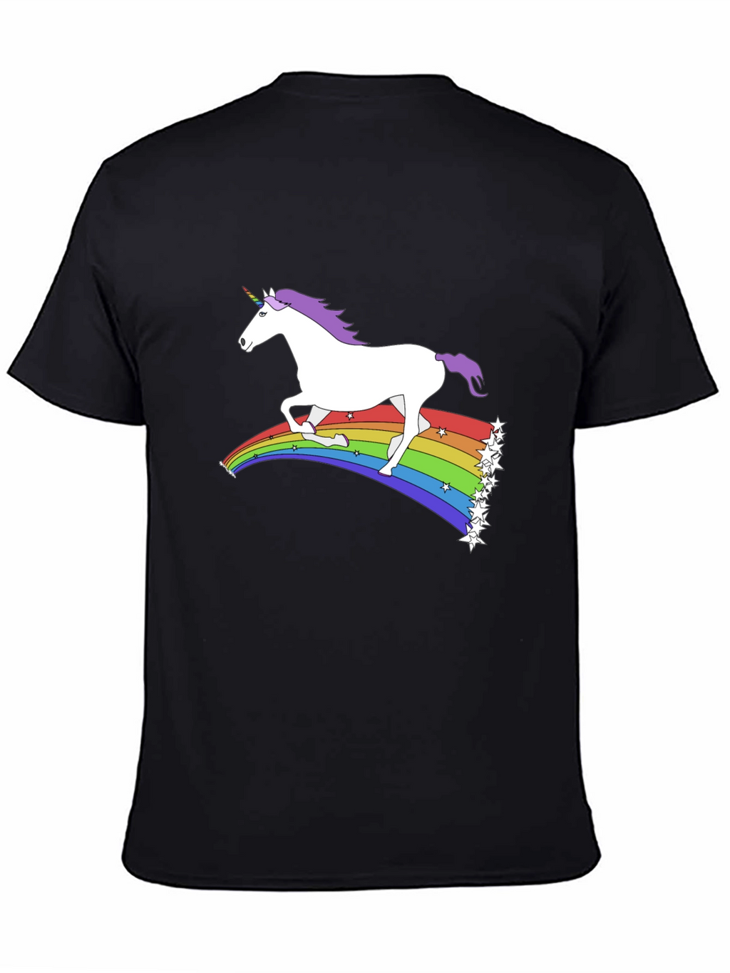 Unicorn Rainbow Graphic Tee - Black