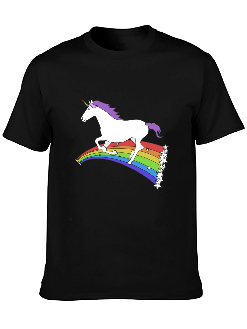 Unicorn Rainbow Graphic Tee - Black