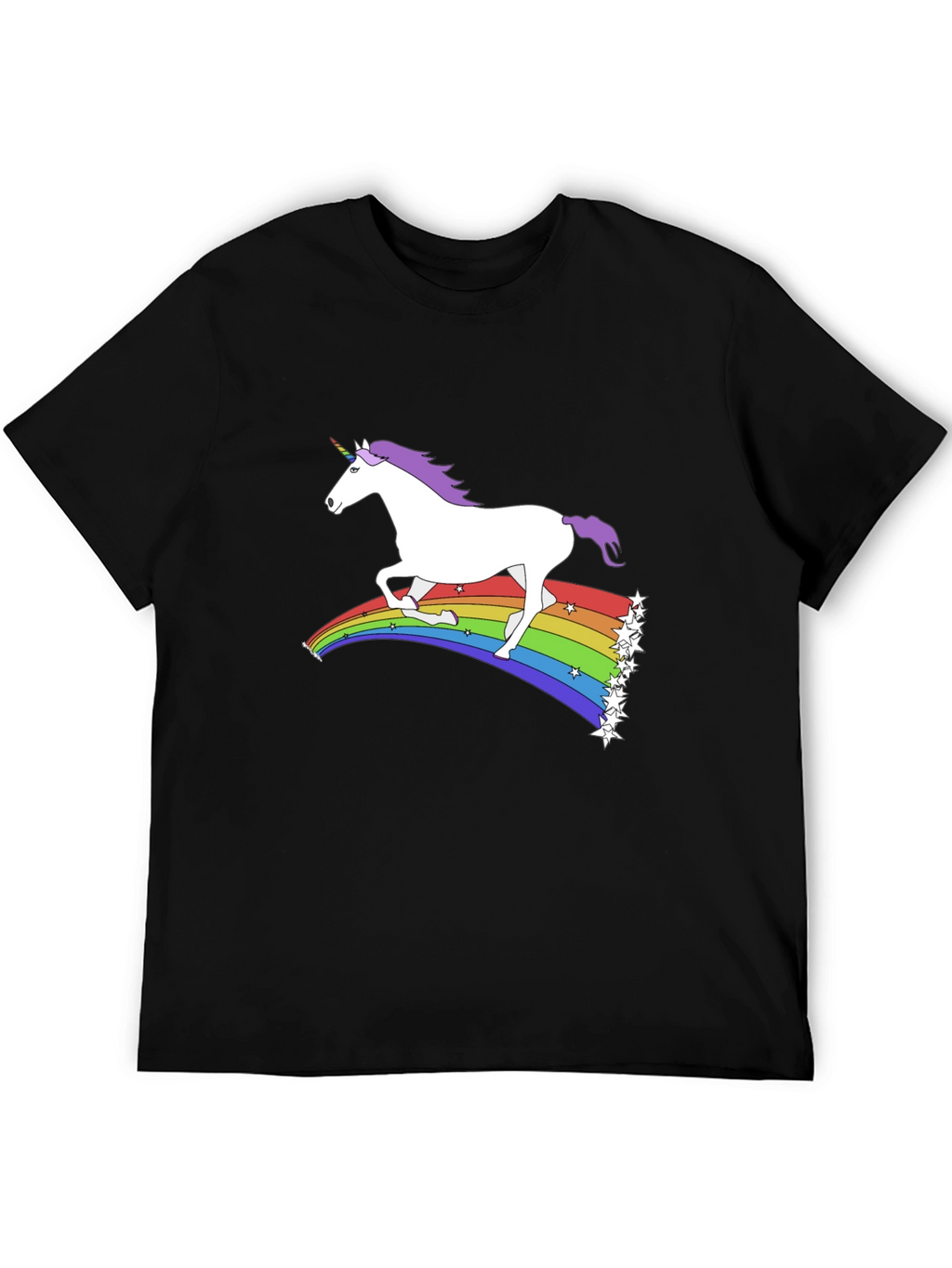 Unicorn Rainbow Graphic Tee - Black