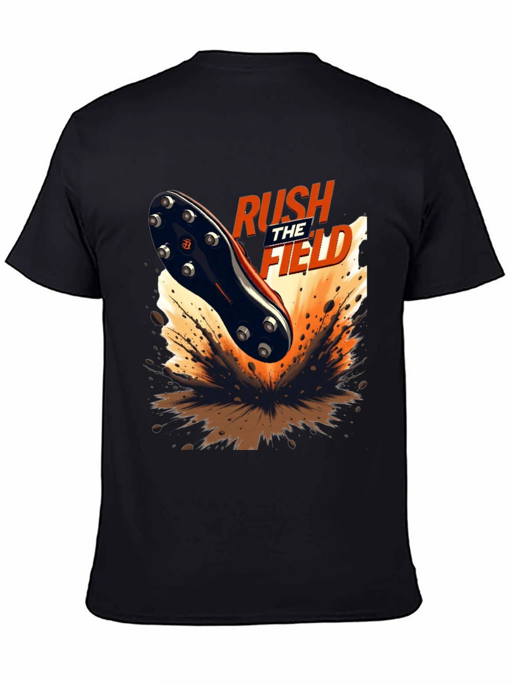 Rush the Field Graphic Tee - Black Cotton T-Shirt
