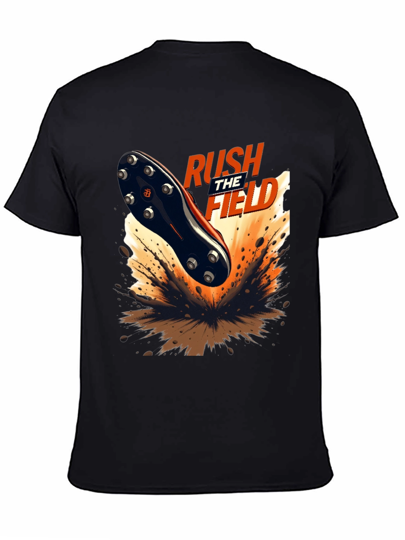 Rush the Field Graphic Tee - Black Cotton T-Shirt