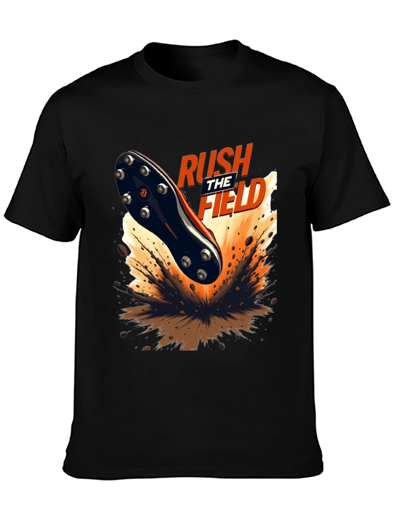 Rush the Field Graphic Tee - Black Cotton T-Shirt