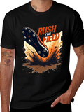 Rush the Field Graphic Tee - Black Cotton T-Shirt