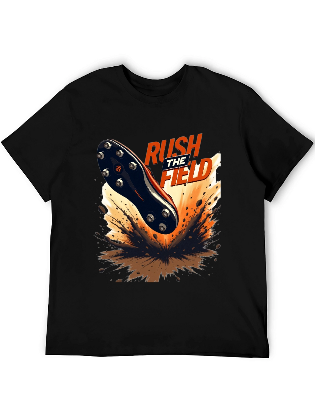 Rush the Field Graphic Tee - Black Cotton T-Shirt
