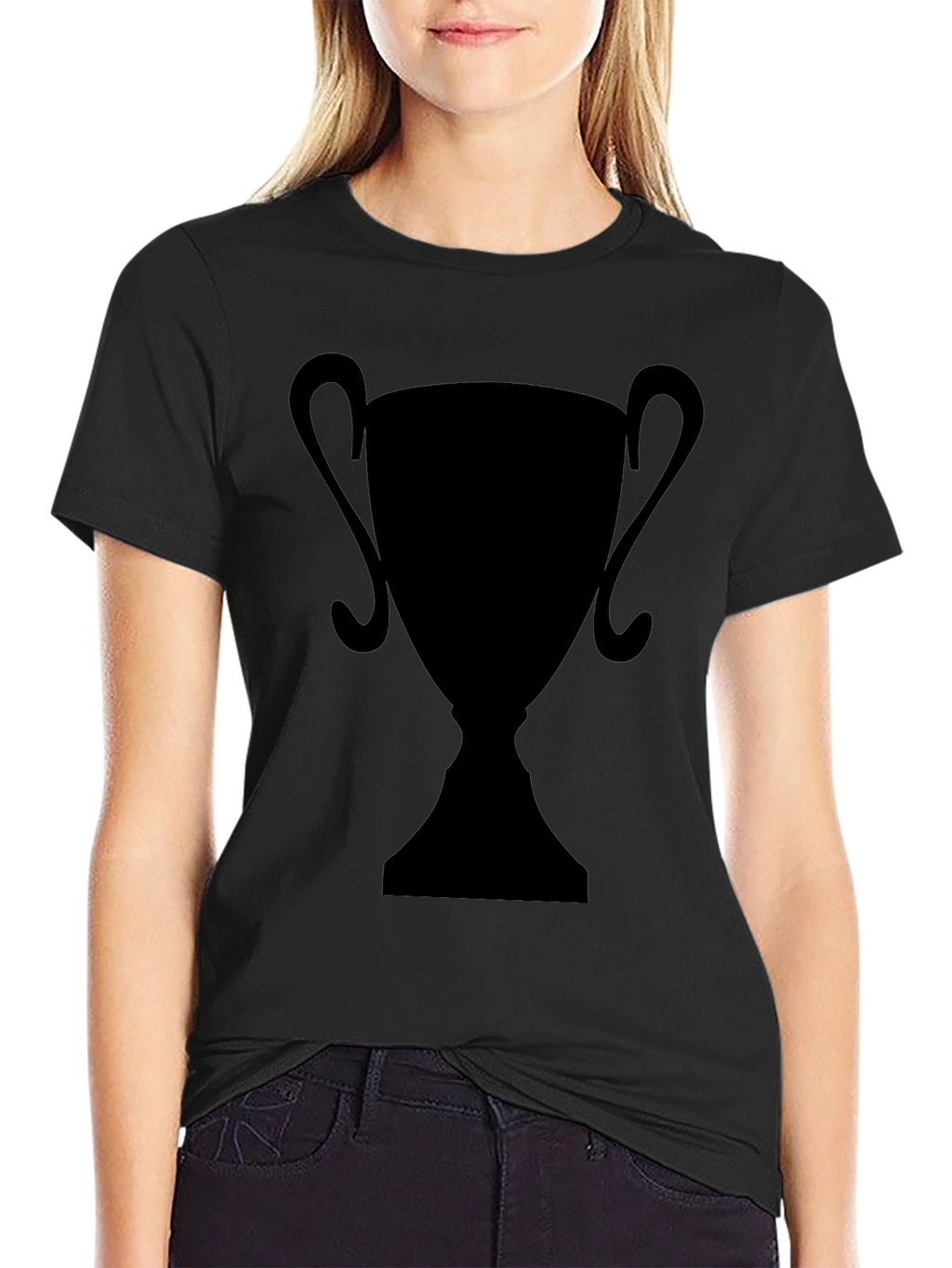 Silhouette Trophy Graphic Tee - Black Casual T-Shirt