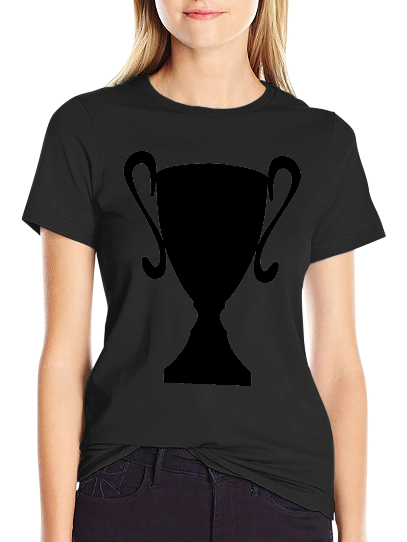 Silhouette Trophy Graphic Tee - Black Casual T-Shirt
