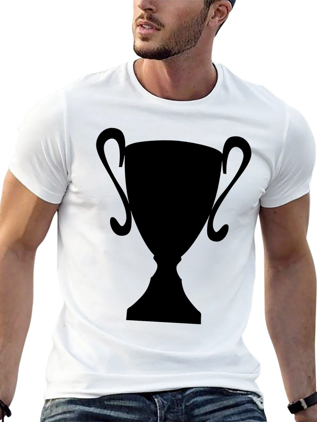 Silhouette Trophy Graphic Tee - Black Casual T-Shirt