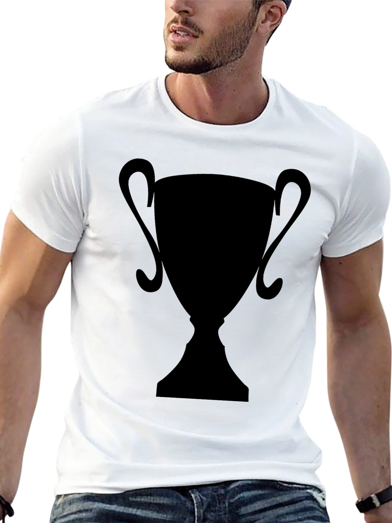 Silhouette Trophy Graphic Tee - Black Casual T-Shirt