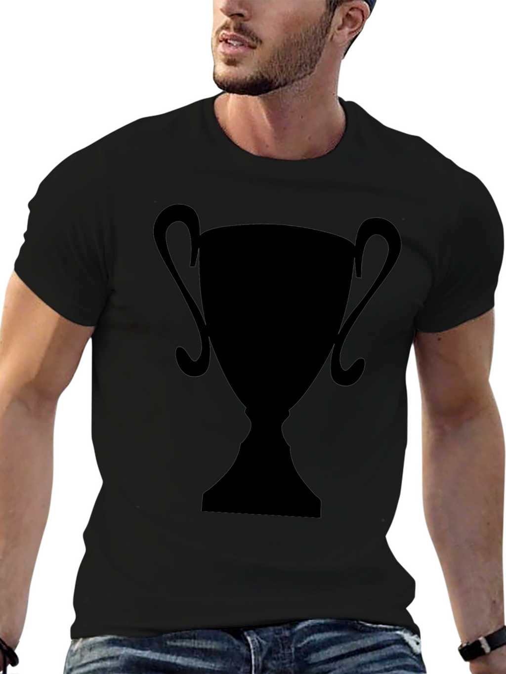Silhouette Trophy Graphic Tee - Black Casual T-Shirt