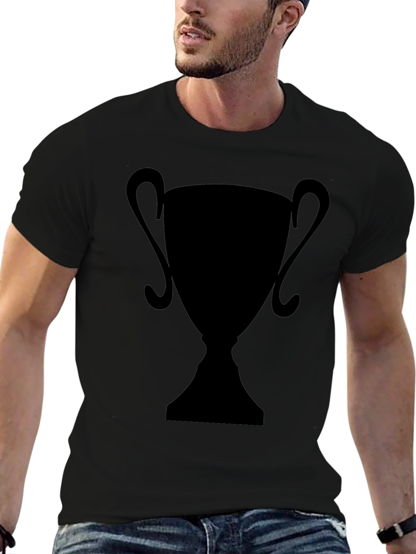 Silhouette Trophy Graphic Tee - Black Casual T-Shirt
