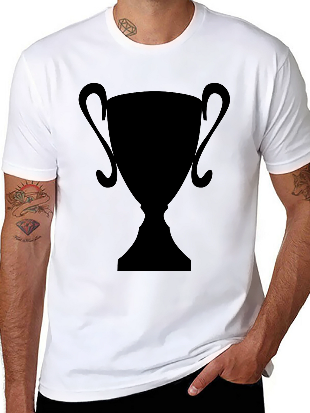 Silhouette Trophy Graphic Tee - Black Casual T-Shirt