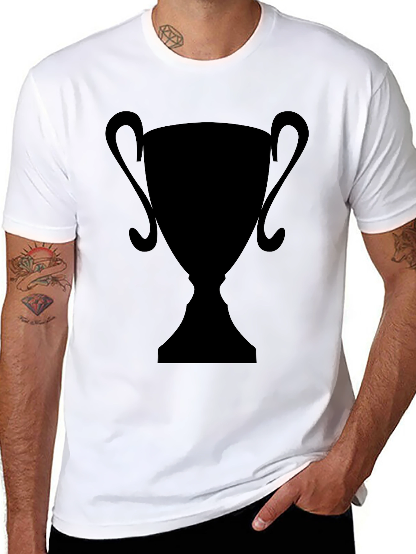 Silhouette Trophy Graphic Tee - Black Casual T-Shirt