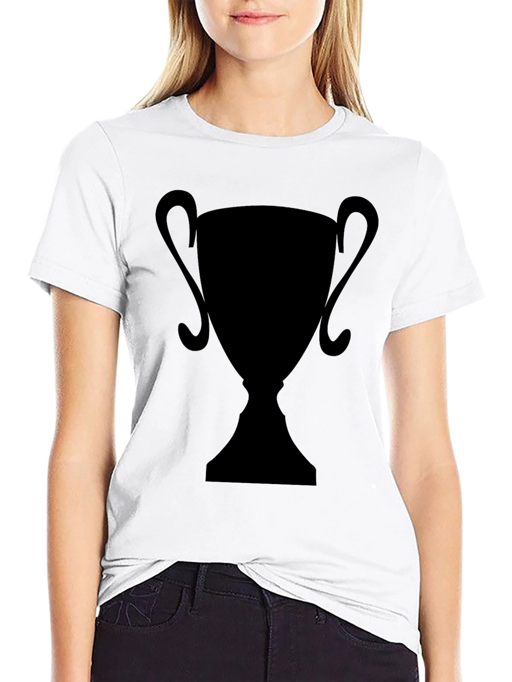 Silhouette Trophy Graphic Tee - Black Casual T-Shirt