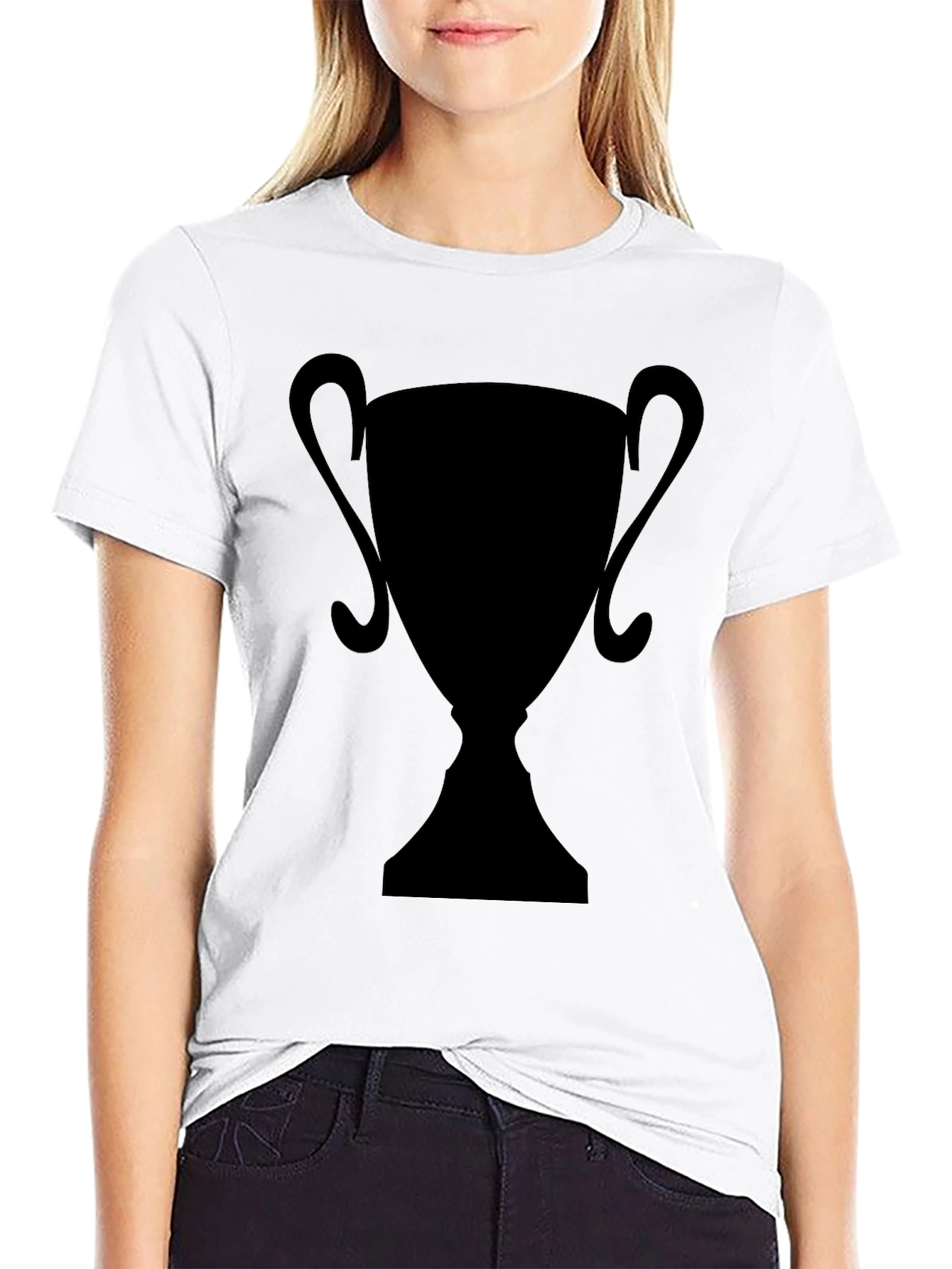 Silhouette Trophy Graphic Tee - Black Casual T-Shirt