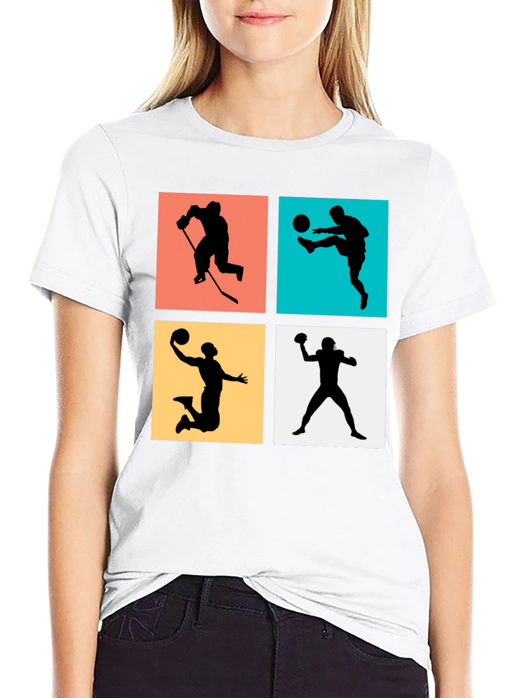 Sports Silhouettes T-Shirt Active Athlete Tee