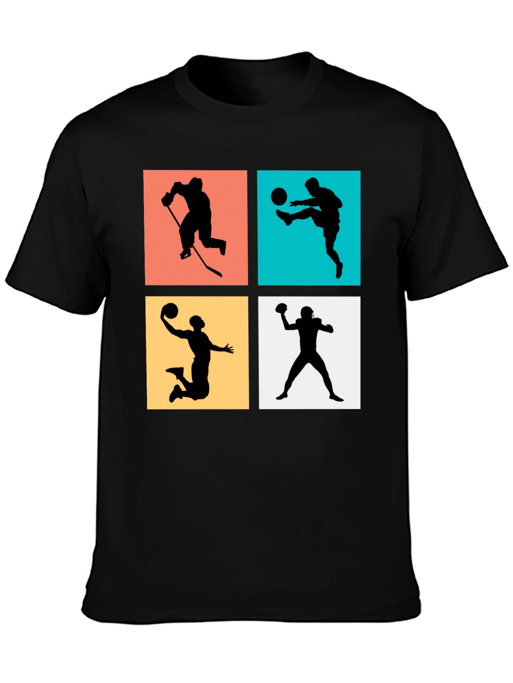 Sports Silhouettes T-Shirt Active Athlete Tee
