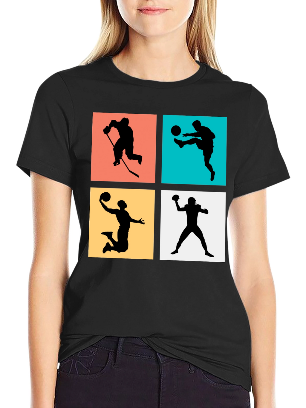 Sports Silhouettes T-Shirt Active Athlete Tee