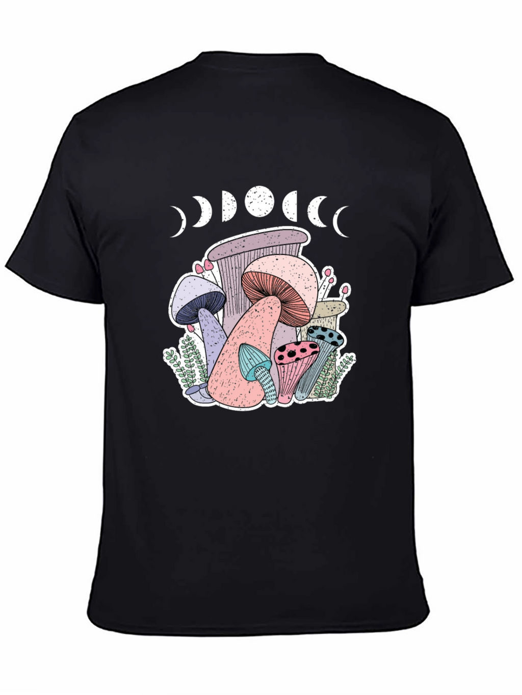 Mushroom Moon Phase Graphic T-Shirt