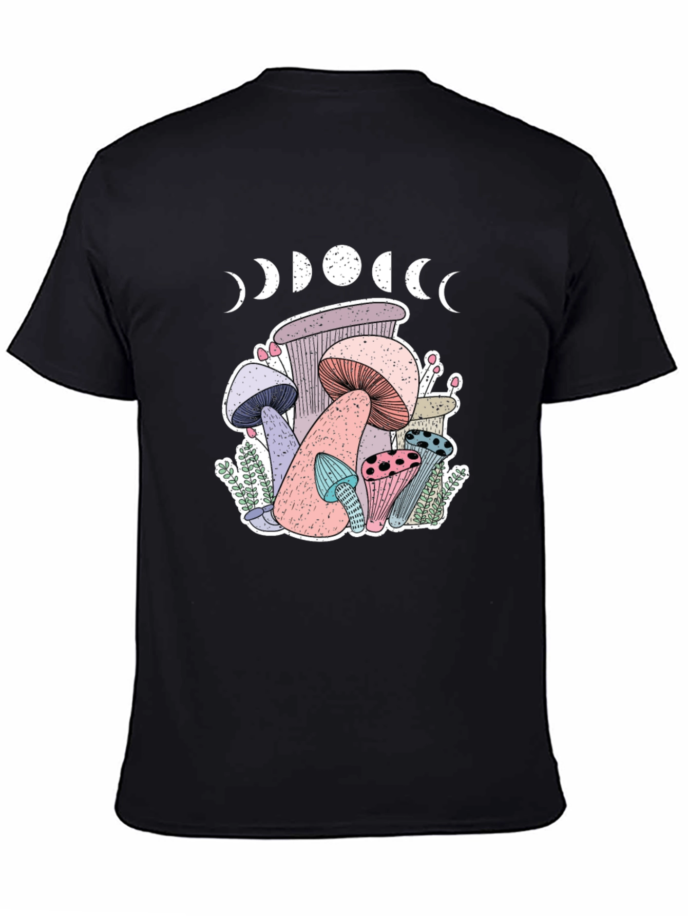 Mushroom Moon Phase Graphic T-Shirt