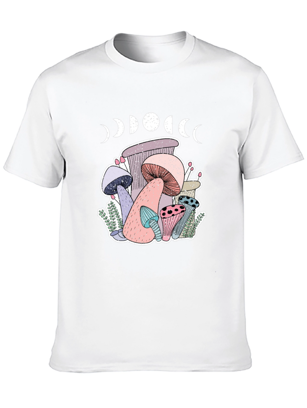 Mushroom Moon Phase Graphic T-Shirt